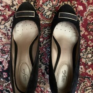 Alfani Black Wedges with Gold Accent